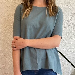 Madewell High-low Swing Top in Powder Blue